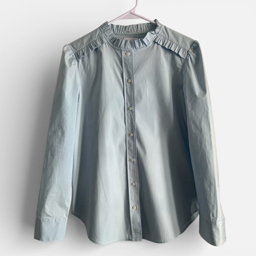 CK Calvin Klein, Raf Simmons Era blue prairie shirt, size EU 38, US 6